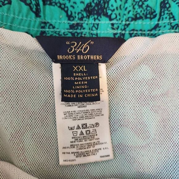 Brooks Brothers Swim Shorts Men's XXL Star Fish Trunks Green and Blue - Picture 3 of 4